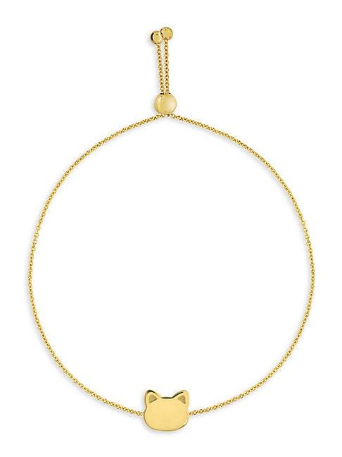Saks Fifth Avenue 14k Yellow Gold Cat's Head Bolo Bracelet