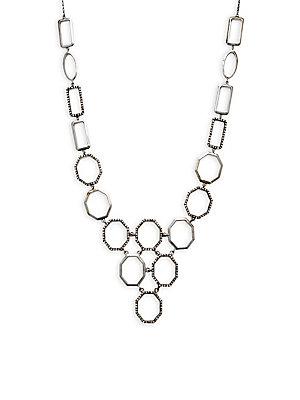 Bavna Champagne Diamond And Sterling Silver Geometric Necklace