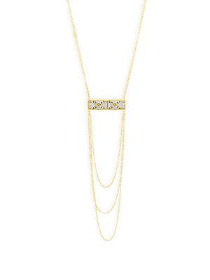 Freida Rothman Cubic Zirconia And Sterling Silver Triple Strand Necklace