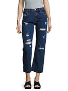 Ernest Sewn New York Victoria Distressed Cropped Jeans