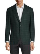 Isaia Plaid Wool & Cashmere Blend Sportcoat