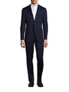 Saks Fifth Avenue Made In Italy Modern-fit Solid Wool Suit