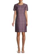 Diane Von Furstenberg Checkered Wool & Silk Shift Dress
