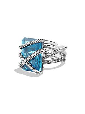 David Yurman Cable Wrap Gemstone & Diamond Ring