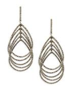 Bavna Champagne Diamond & Sterling Silver Oval Earrings