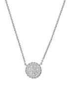 Effy Diamond And 14k White Gold Medallion Pendant Necklace