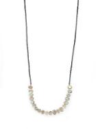 Eva Hanusova Multigem Beaded Labradorite & Black Spinel Necklace/goldtone