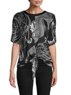 Versace Collection Front-tie Blouse