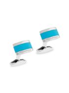 Zegna Sterling Silver & Turquoise Cufflinks