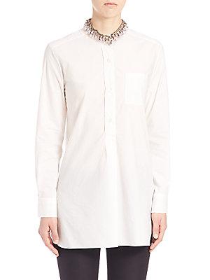 Marni Embellished Collar Cotton Shirt
