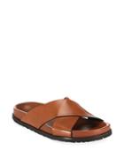 Saint Laurent Jimmy Crisscross Leather Flat Sandals