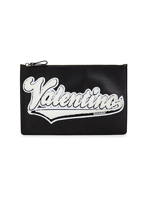 Valentino Garavani Logo Leather Pouch
