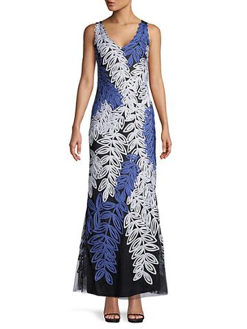 Js Collections Textured Leaf Gown