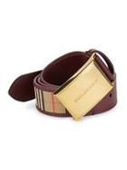 Burberry Charles Check Leather Belt