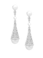 Adriana Orsini Faceted Cubic Zirconia And Faux Pearl Drop Earrings