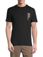 French Connection Tiger Embroidered Cotton Tee