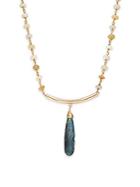 Eva Hanusova Blue Kyanite & Opal Pendant Necklace
