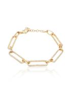Gabi Rielle 14k Gold Vermeil & Cubic Zirconia Pav&eacute; Link Bracelet