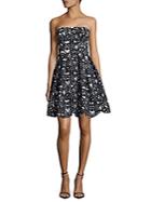 Maggy London Bonded Mesh Floral Fit & Flare Dress