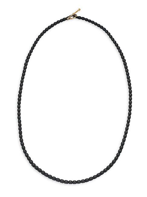 Isabel Marant Goldtone & Leather Beaded Single Strand Necklace