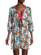 Milly Cabana Printed Cotton Tunic Coverup