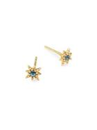 Anzie Blue Topaz And 14k Gold Stud Earrings