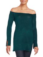 State Of Being Trinity Knit Off-the-shoulder Wool-blend Top
