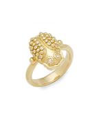 Temple St. Clair Diamond And 18k Yellow Gold Scarab Ring