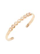 Sara Weinstock Round Bezel 18k Rose Gold & Diamond Cuff Bracelet