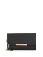 Calvin Klein Flap-over Embossed Leather Clutch