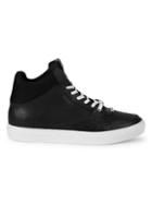 Versace Collection High-top Textured Leather Sneakers