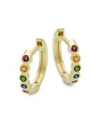 Meira T Rainbow Multi-stone & 14k Yellow Gold Hoop Earrings