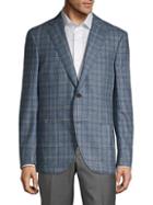 Luciano Barbera Plaid Silk Wool Sport Jacket