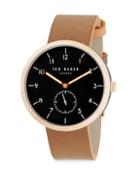 Ted Baker London Chronograph Leather Strap Watch