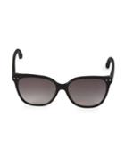Bottega Veneta 55mm Quilted Arm Square Sunglasses
