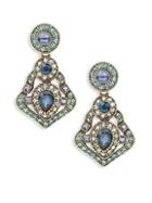 Heidi Daus Multicolored Crystal & Faux Pearl Antique Drop Earrings