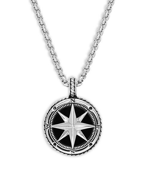 Effy Sterling Silver & Black Onyx Compass Necklace