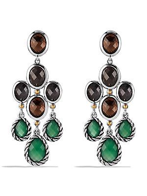 David Yurman Viridian Chandelier Earrings With Green Onyx