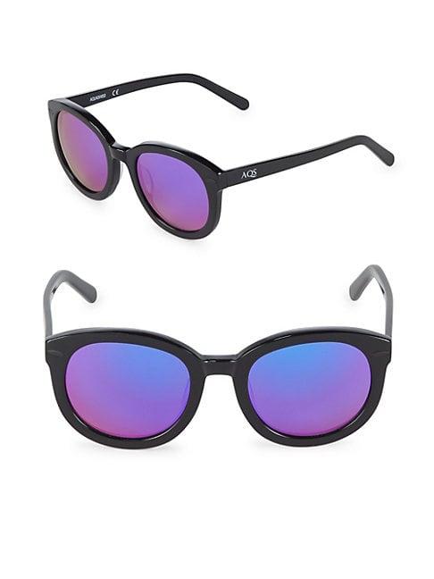Aqs Mirrored 51mm Round Sunglasses