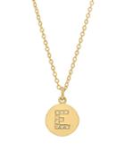 Nephora 14k Yellow Gold & Diamond E Pendant Necklace