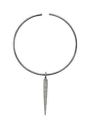 Adornia Champagne Diamond And Silver Spear Collar Necklace