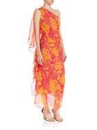 Diane Von Furstenberg Nori Floral-print Silk Chiffon One-shoulder Dress