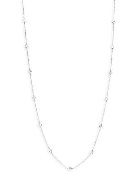 Diana M Jewels 14k White Gold & Diamond Station Necklace