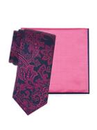 Ted Baker London 2-piece Cotton & Silk-blend Pocket Square & Embroidered Paisley Silk Tie Set