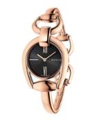 Gucci Horsebit Rose Goldtone Bangle Watch