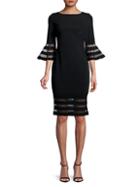 Calvin Klein Collection Bell-sleeve Striped Mesh Dress
