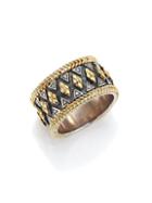 Konstantino Hebe Engraved 18k Yellow Gold & Sterling Silver Ring