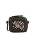 Alexander Mcqueen Embroidered Leather Crossbody Bag