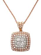 Effy Diamond And 14k White And Rose Gold Pendant Necklace
