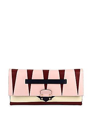 Valentino Paneled Leather Clutch